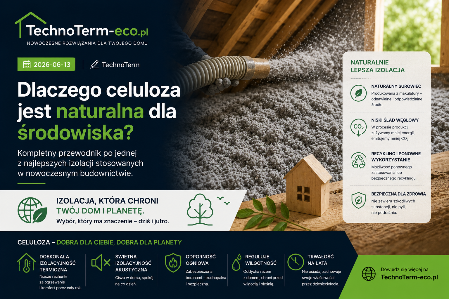 Dlaczego celuloza jest naturalna dla środowiska? Kompletny przewodnik po jednej z najlepszych izolacji stosowanych w nowoczesnym budownictwie.